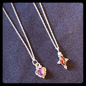 Sterling silver with amethyst pendant
The garnet pendant is sold!